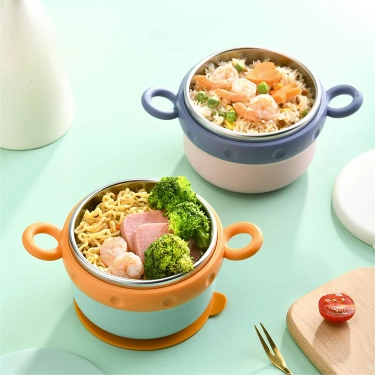2 stainless steel suction bowl
